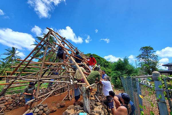 image our crew having fun at Loko Ea fishpond